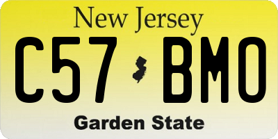 NJ license plate C57BMO