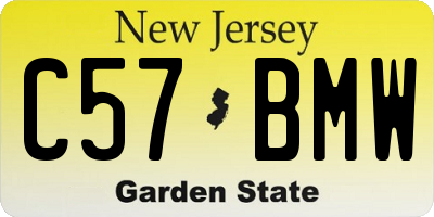 NJ license plate C57BMW