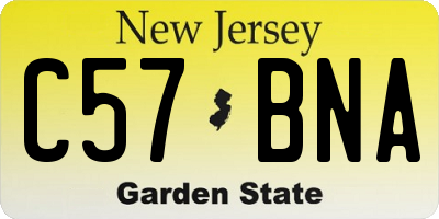 NJ license plate C57BNA