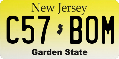 NJ license plate C57BOM