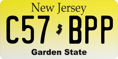 NJ license plate C57BPP