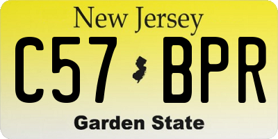 NJ license plate C57BPR