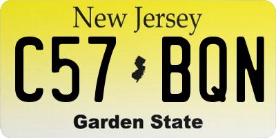 NJ license plate C57BQN