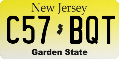 NJ license plate C57BQT