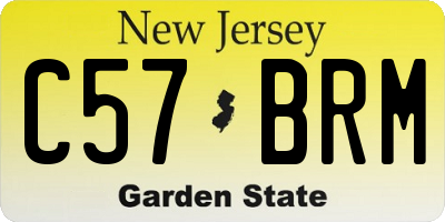 NJ license plate C57BRM