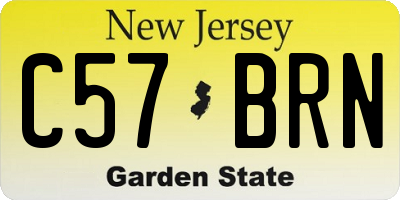 NJ license plate C57BRN