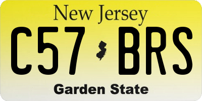 NJ license plate C57BRS