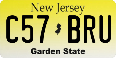 NJ license plate C57BRU