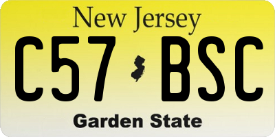 NJ license plate C57BSC