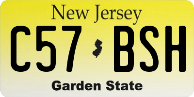 NJ license plate C57BSH