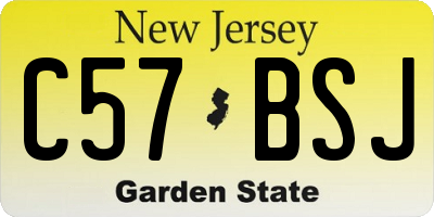 NJ license plate C57BSJ