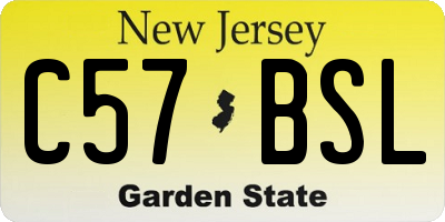 NJ license plate C57BSL