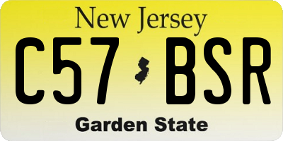 NJ license plate C57BSR