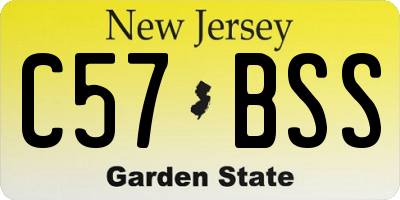 NJ license plate C57BSS