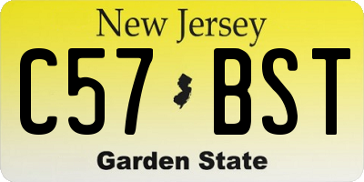 NJ license plate C57BST