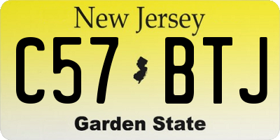 NJ license plate C57BTJ