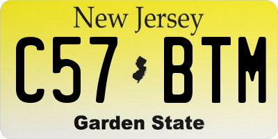 NJ license plate C57BTM