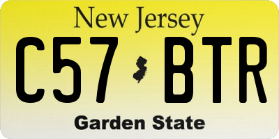 NJ license plate C57BTR