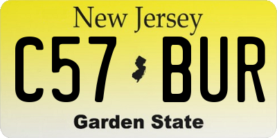 NJ license plate C57BUR