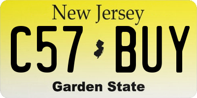 NJ license plate C57BUY