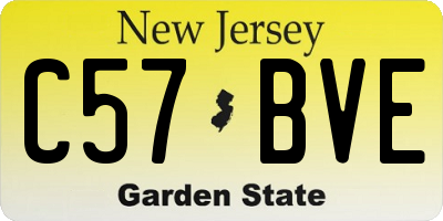 NJ license plate C57BVE