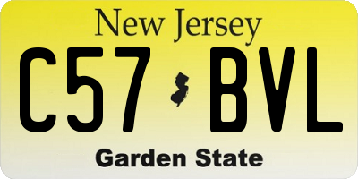 NJ license plate C57BVL