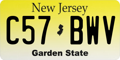 NJ license plate C57BWV