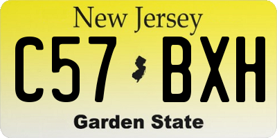 NJ license plate C57BXH