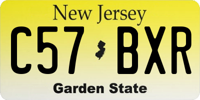 NJ license plate C57BXR