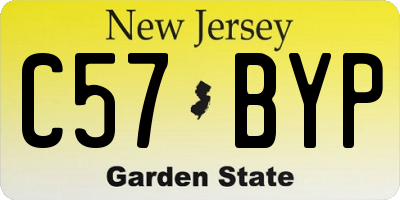 NJ license plate C57BYP