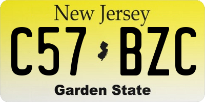NJ license plate C57BZC