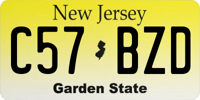 NJ license plate C57BZD