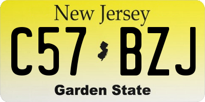 NJ license plate C57BZJ