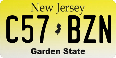 NJ license plate C57BZN