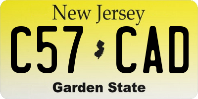 NJ license plate C57CAD