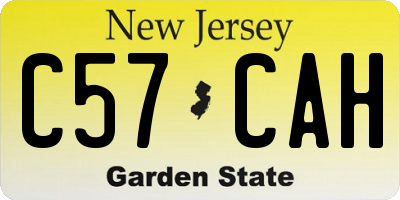 NJ license plate C57CAH