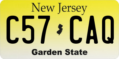 NJ license plate C57CAQ