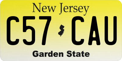 NJ license plate C57CAU