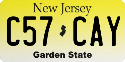NJ license plate C57CAY