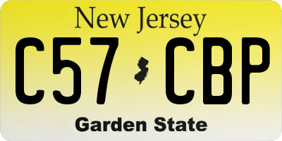NJ license plate C57CBP