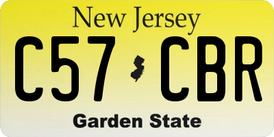 NJ license plate C57CBR