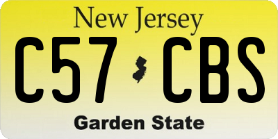 NJ license plate C57CBS
