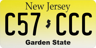 NJ license plate C57CCC