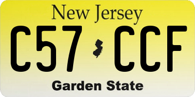 NJ license plate C57CCF