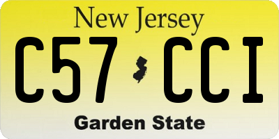 NJ license plate C57CCI
