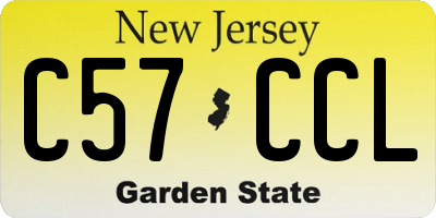 NJ license plate C57CCL