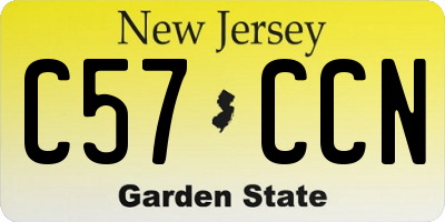 NJ license plate C57CCN