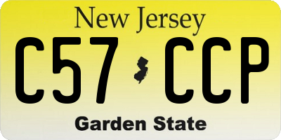 NJ license plate C57CCP