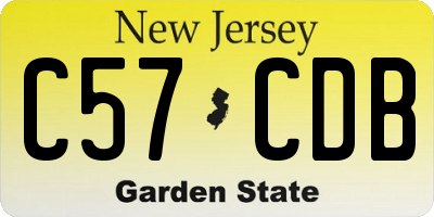 NJ license plate C57CDB