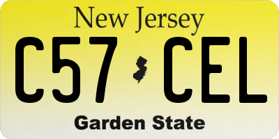 NJ license plate C57CEL